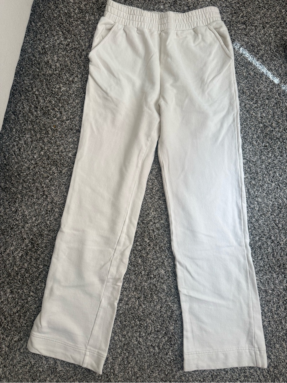Nuuds Women’s Cream Wide Leg Sweat Pants